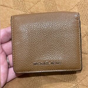 Michael Kors Cognac Pebbled Leather Small Wallet
